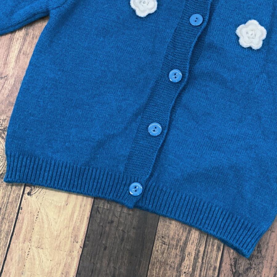 【送料無料】 40%off ベビー キッズ カーディガン セーター ニット 花 可愛い おしゃれ 無地 シンプル 110 120 krk42 |  | 05