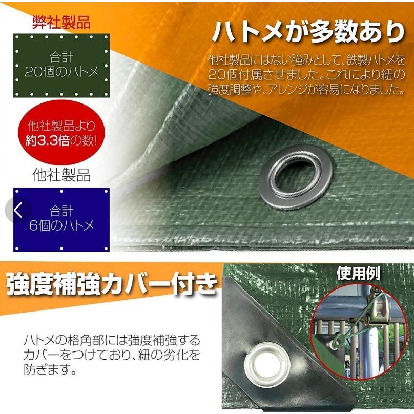 防水シート 屋外屋根 床 2.7m 3.6m グリーンシート ベランダ 屋外 大型
