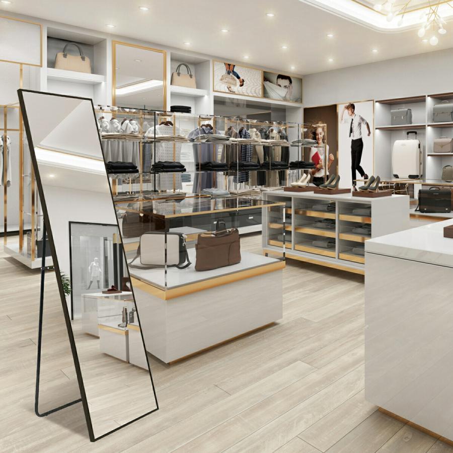 スタンドミラー 150cmx40cm 全身鏡 ゴールド 1421 スタンドミラー 150cmx40cm 全身鏡 ゴールド 1421