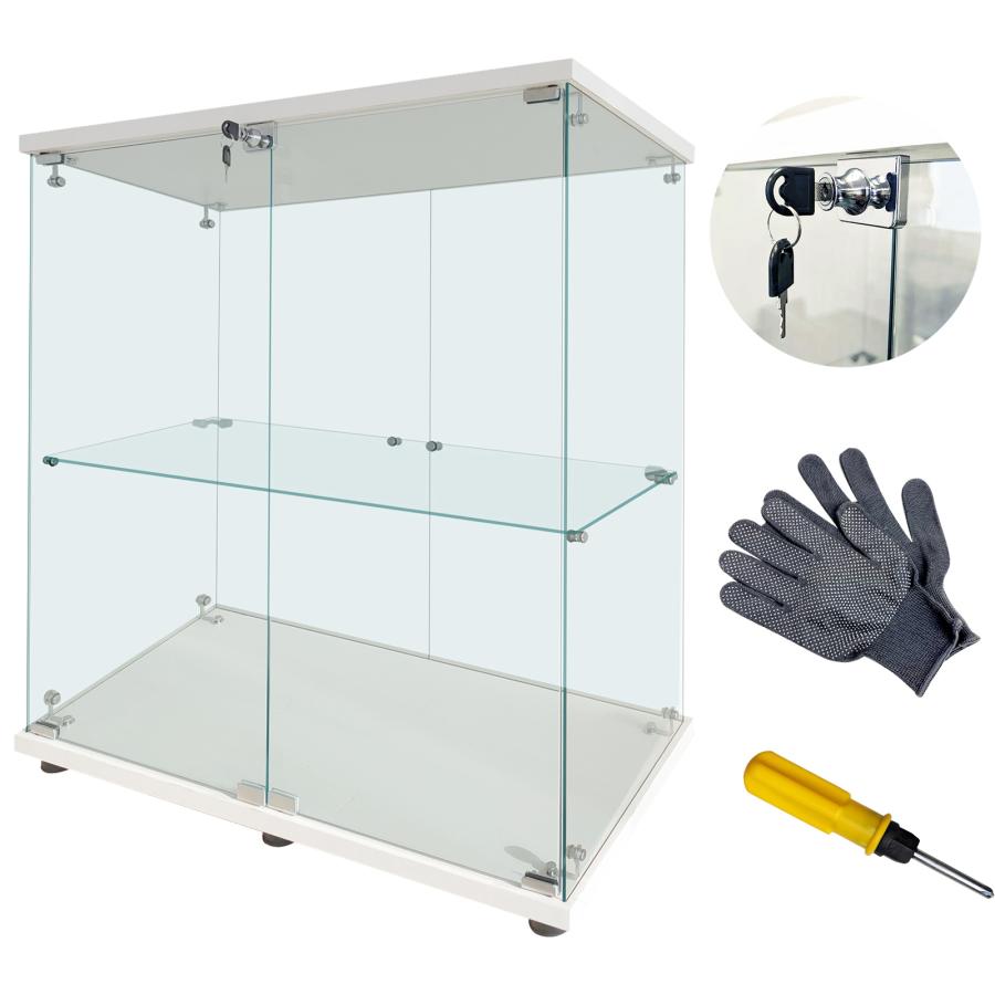 ガラスケース 2段両扉タイプ(鍵付き) コレクションケース フィギュア