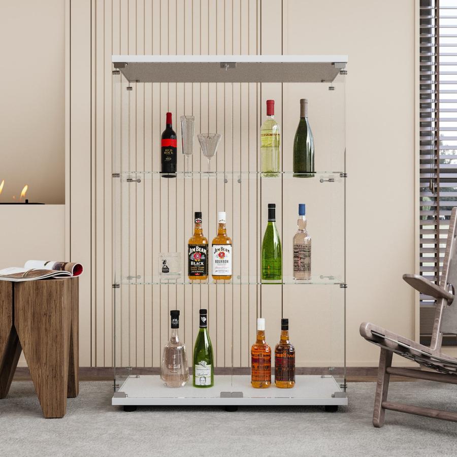 ガラスケース 3段両扉タイプ(鍵付き) 幅80.7×奥行き36.5×高