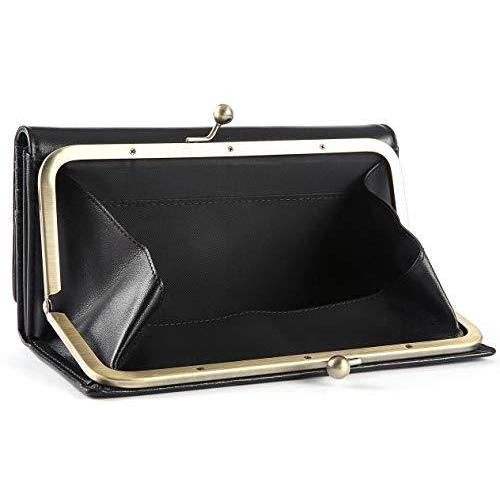 レガーレ がま口 長財布 レディース Box型コインケース レディース ブラック Animado A B07kk9dryd 2116 ブラック 長財布 本革 大容量収納