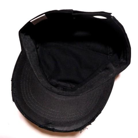 Blank Cadet Cap- Black Vintage Distressed Capカデットキャップ(カストロキャップ)☆ヴィンテージ加工！｜animal-rock｜05