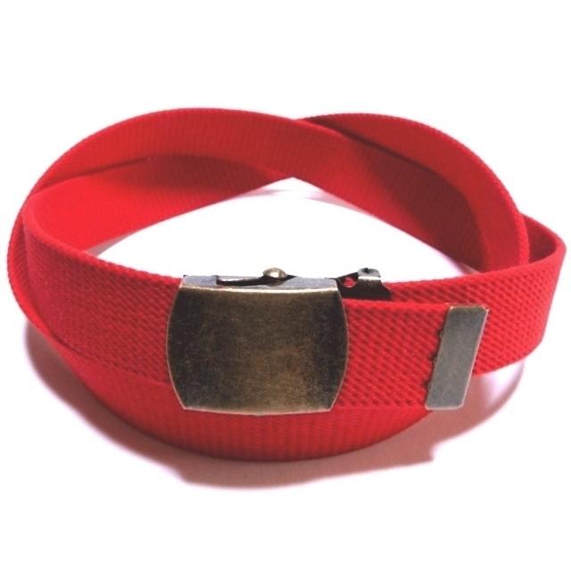 アンティークバックル レッド (赤) 32ミリ 綿 GIベルト ガチャベルト