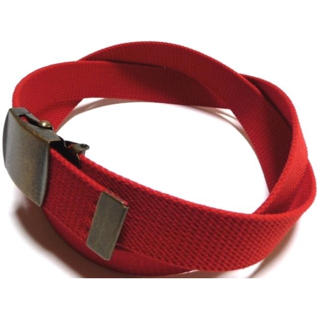 アンティークバックル レッド (赤) 32ミリ 綿 GIベルト ガチャベルト