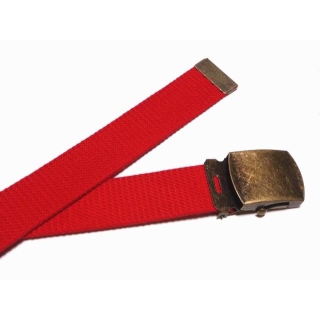 アンティークバックル レッド (赤) 32ミリ 綿 GIベルト ガチャベルト