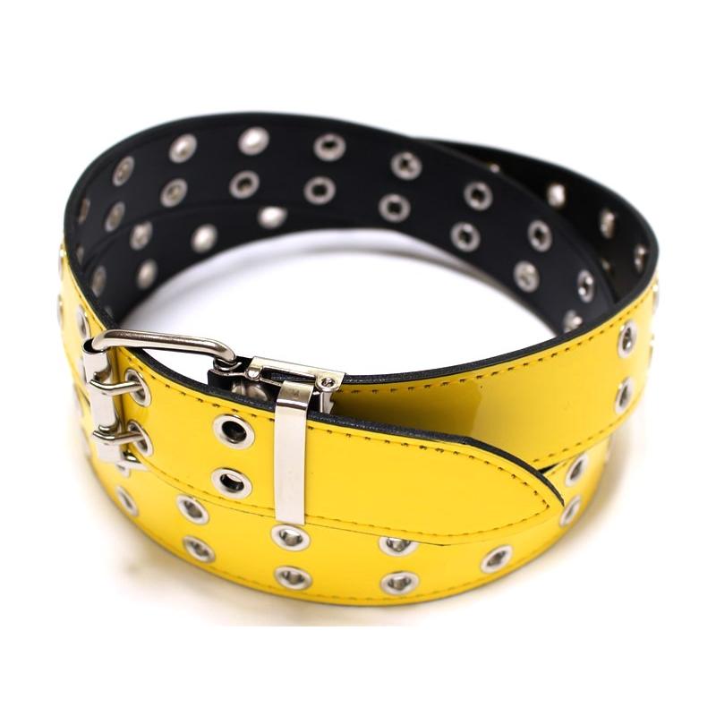 エナメル ベルト 40ミリ 合皮 ビニール製 2P 二つ穴 ダブル