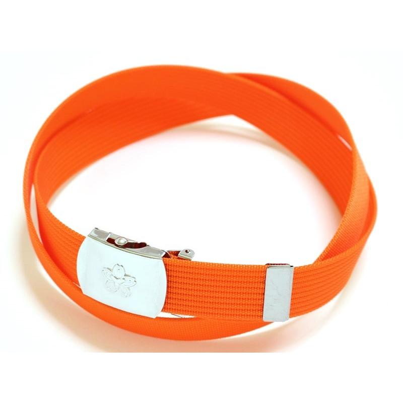 オレンジ 32ミリ ナイロン 消防団ローラーバックルベルト フルサイズ