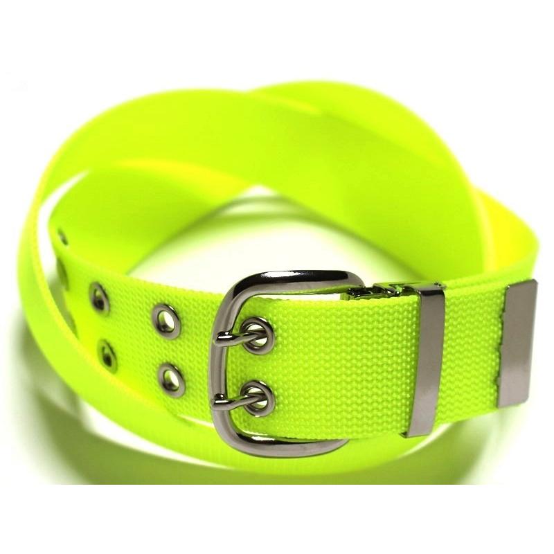 ❤︎AFB 黄色 ベルト❤︎ ダブルピンベルト 蛍光イエロー 40ミリ幅 パイレン 2Pベルト 二つ穴