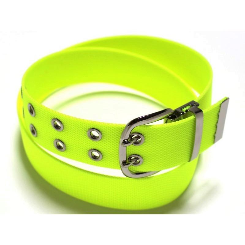 ダブルピンベルト 蛍光イエロー 40ミリ幅 パイレン 2Pベルト 二つ穴