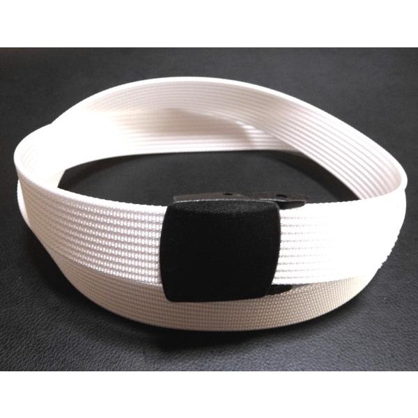 ホワイト(白) 32ミリ ナイロン 樹脂バックルベルト プラスティック