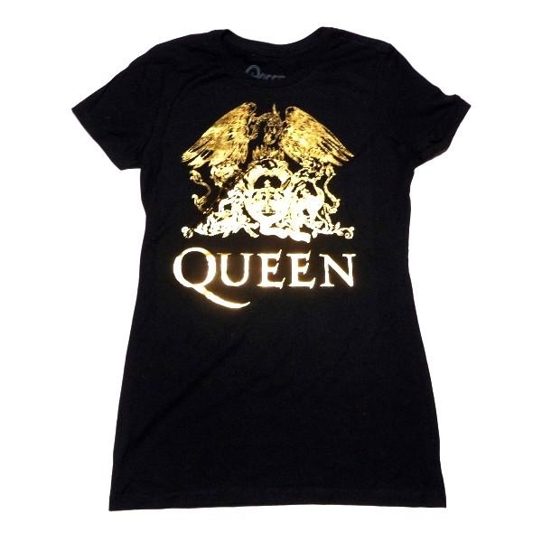 【メール便対応可】QUEEN クイーン QUEEN GOLD LOGO WOMENS オフィシャル レディースバンドTシャツ【正規ライセンス品】【レディース】｜animal-rock