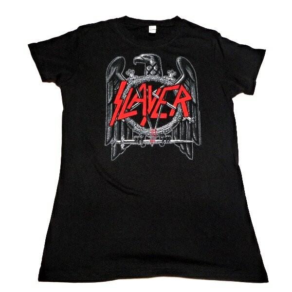 SLAYER スレイヤー BLACK EAGLE Babydoll レディース オフィシャル バンドTシャツ / 2枚までメール便対応可｜animal-rock