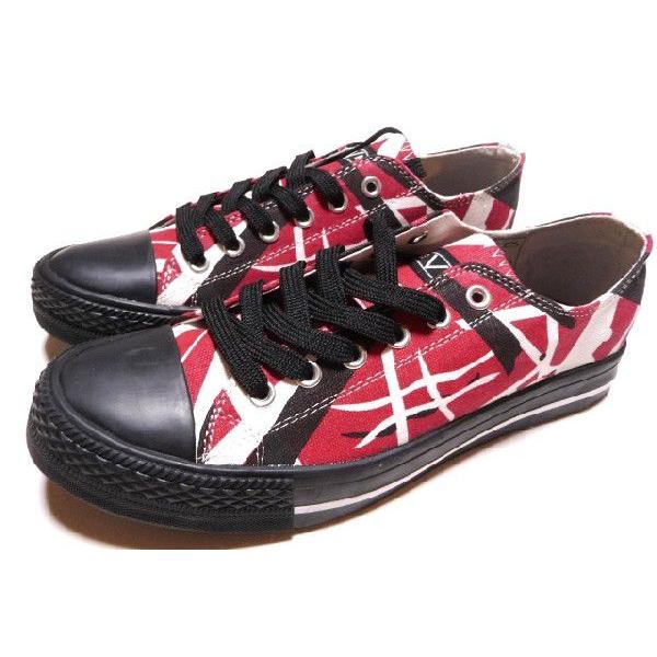 VAN HALEN ヴァンヘイレン RED BLACK BOTTOM LACES LOW TOP SNEAKERS