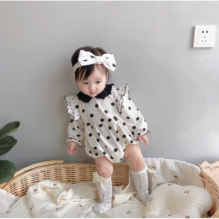 ベビー服 女の子 60 70 80 90 ロンパース ドット ヘアバンド リボン 水玉 かわいい おしゃれ 出産祝い ギフト Ai アニマーリストア 通販 Yahoo ショッピング