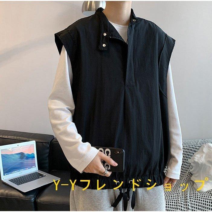 大人気定番商品 ベストメンズ無地トップスアウターメンズファッションカジュアルおしゃれかっこいいシンプル春秋大人 プルオーバー サイズ 2xl