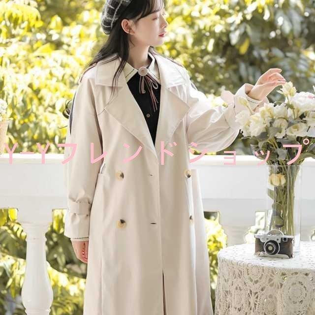 公式の レディーストレンチコート羽織シンプルロングカジュアル大人かわいい通勤通学 トレンチコート サイズ L ノーマルタイプ