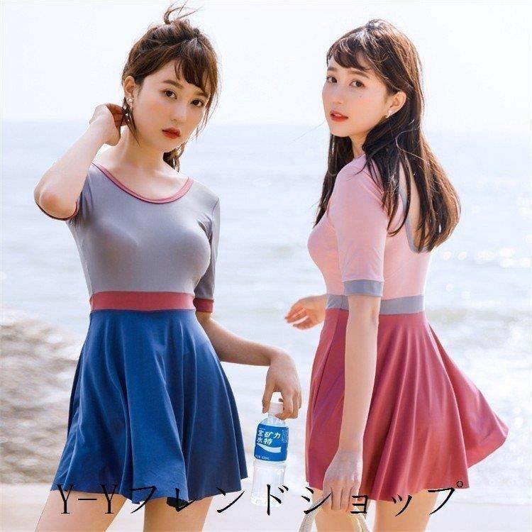 ファッション 男女兼用 カジュアルウェア 水着レディース体型カバー水着ワンピース型サロペット小胸バンドゥ水着韓国風40代大きいサイズ可愛い スイムウェア温泉ママ水着 Iojxdqwdbl Shahjahanmosque Org Uk