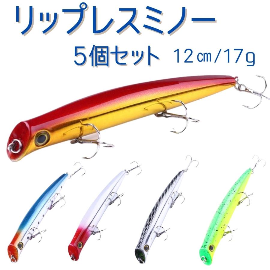 海釣り】シーバス トップウォーター リップレスミノー ルアーセット