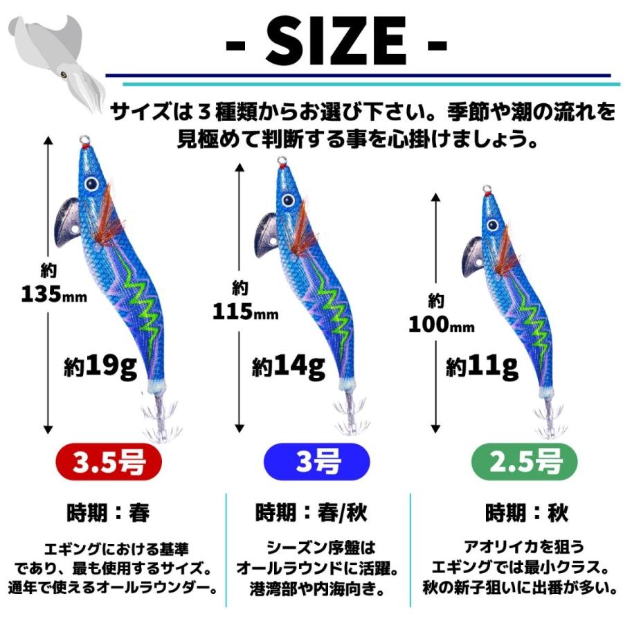 エギ3.5号 10本 エギング 10本セット 仕掛け イカ釣り 餌木 エギ ルアー 2.5号
