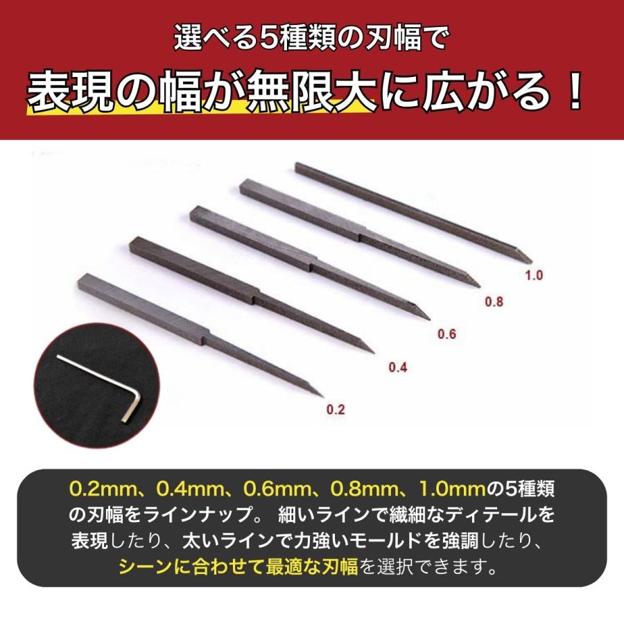 スジボリ用タガネ 5本セット 0.2mm-1.0mm スジボリ タガネ 5本セット ガンプラ プラモデル フィギュア ミニ四駆