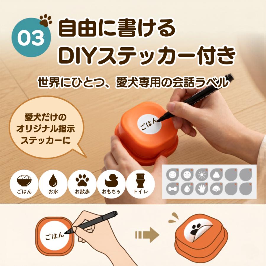 犬 ボタン 会話 会話ボタン 録音 おしゃべりボタン コミュニケーション トレーニングベル 猫 ペット おもちゃ 知育玩具 ベル しつけ 早押しボタン |  | 03