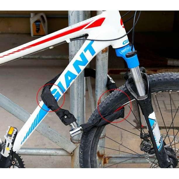 チェーンロック 自転車 バイク 鍵 カギ ロック 盗難防止 黒 切断防止 ロードバイク 軽量 チェーン 長い スペアキー |  | 05