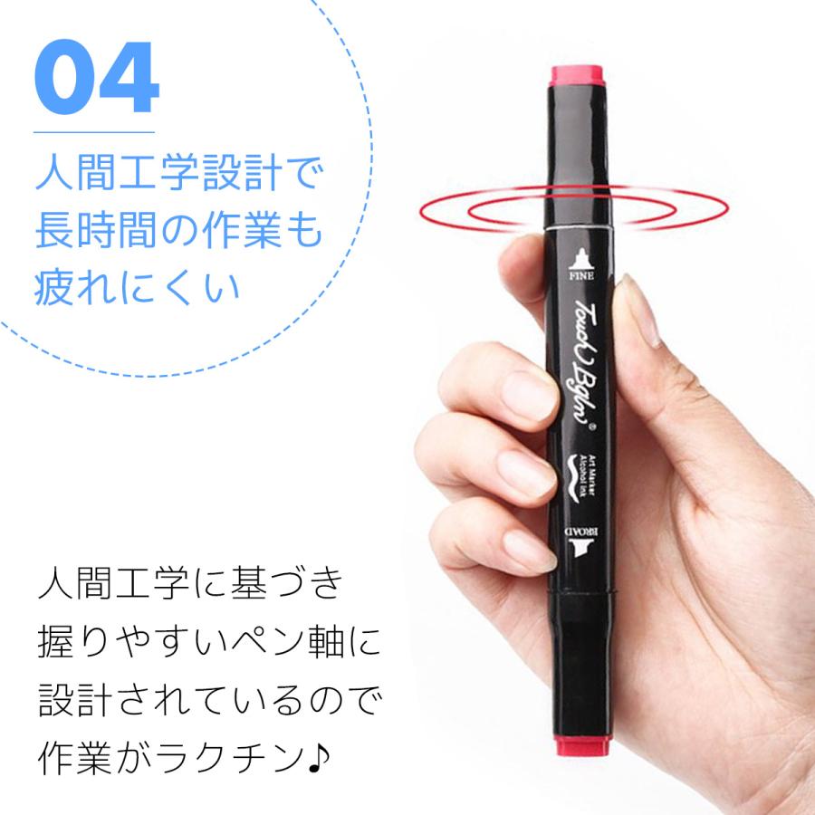 マーカーペン 48色 セット ケー ス付 カラーペンセット 蛍光ペン イラストマーカーペン アルコー ルマーカー ツインマーカー |  | 04