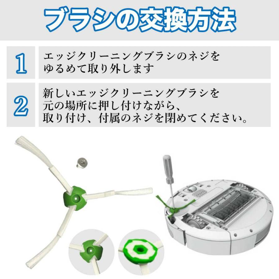 ルンバ 互換 ブラシ e7 i7 i7+ i3 i3+ 3本セット シリーズ用 交換 ネジ