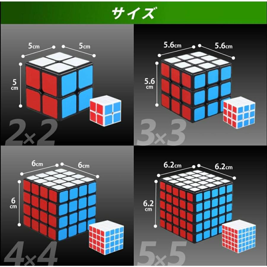 スピードキューブ ルービックキューブ セット 2×2 3×3 4×4 5×5 競技用 立体パズル 脳トレ 育脳 知育玩具｜aniviawork｜02