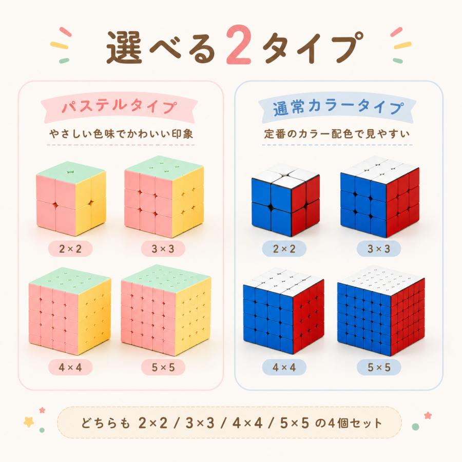 4サイズセット】ルービック キューブ セット 2×2 3×3 4×4 5×5 競技用