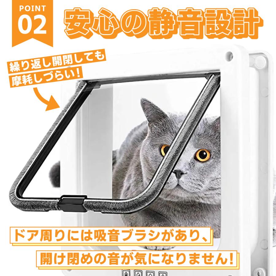 ペットドア キャットドア 猫 ドア 工事不要 猫扉 後付け 出入り口 ペット用ドア diy 薄型 取り付け 犬用 暖房 冷房 |  | 06