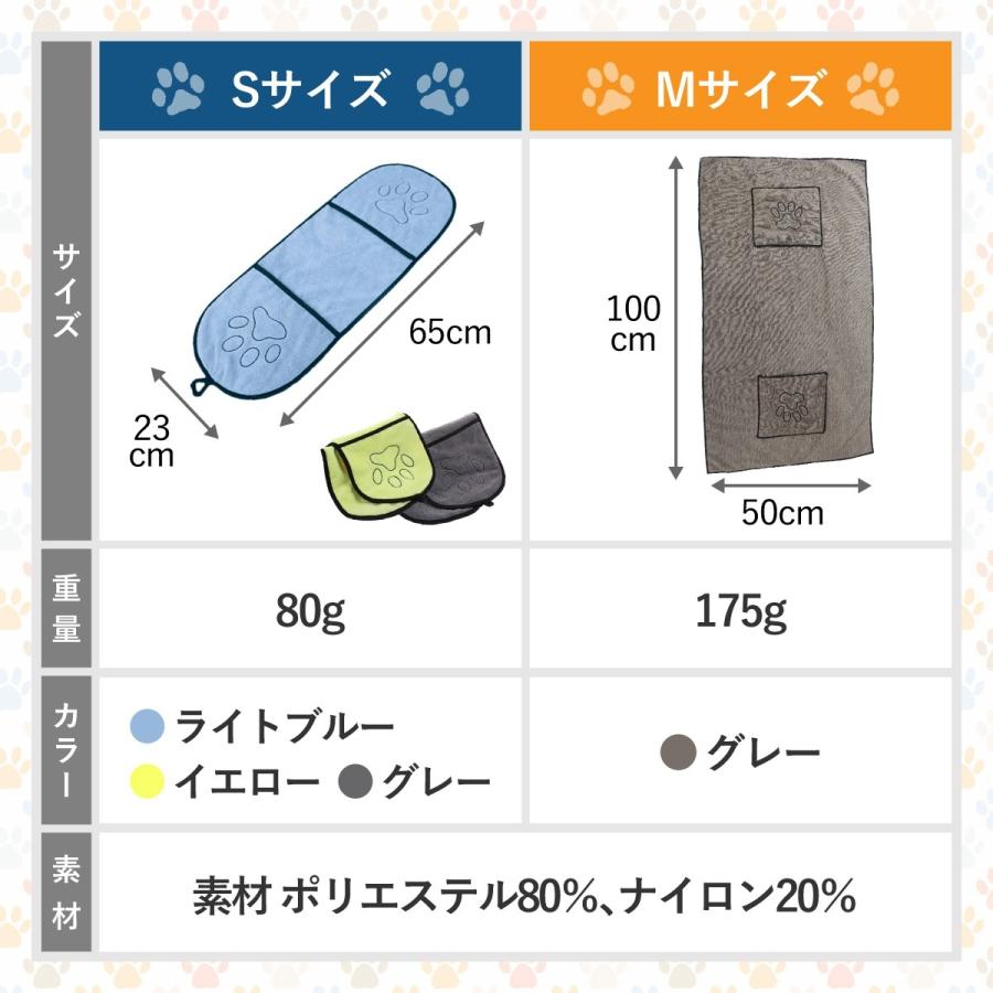 ペットタオル 吸水 速乾 ドライタオル ペット用 超吸水 マイクロファイバー ポケット付 犬 猫 バスタオル タオル シャンプー |  | 12