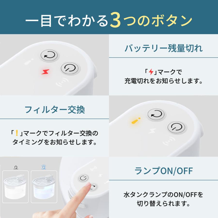 自動給水器 猫 犬 自動給水機 コードレス ペット フィルター 水飲み器 水飲み機 センサー 静音 |  | 04
