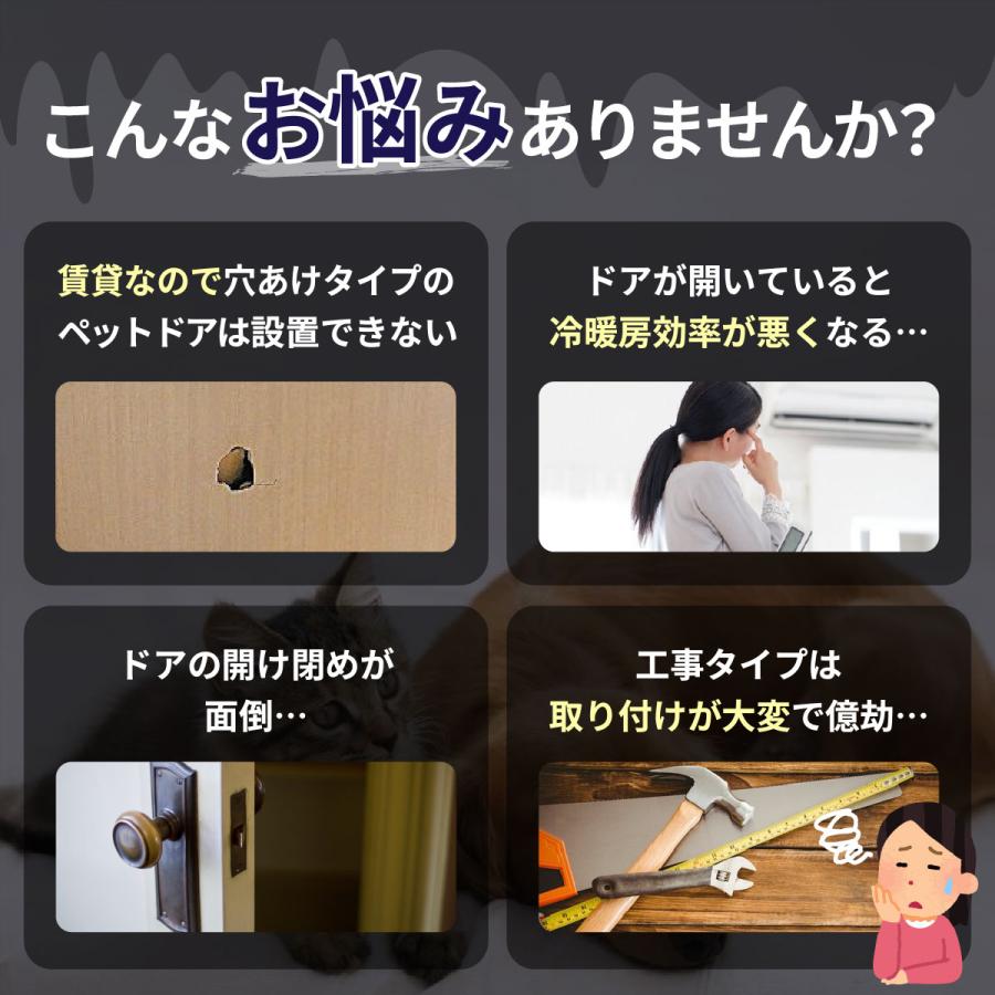 ペットドア 猫ドア 工事不要 後付け 猫用 犬 猫扉 キャットドア 穴あけ不要 簡単取付 出入り口 |  | 01