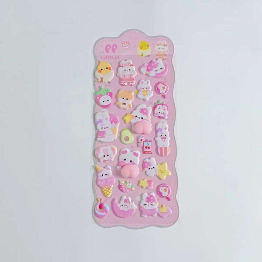 【まとめ買いで最大20%オフ！】おしりシール お尻 ぷくぷくシール ぷにぷに 立体シール 3dシール ぷっくり くま ねこ ステッカー 手帳 |  | 01