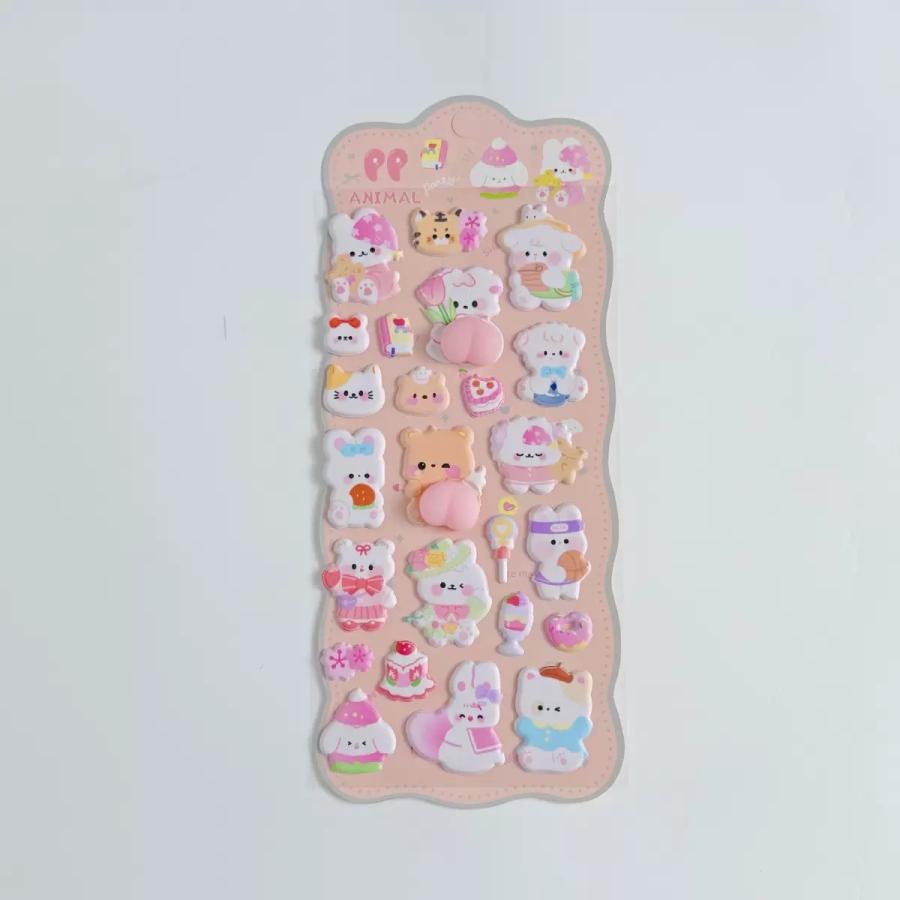 【まとめ買いで最大20%オフ！】おしりシール お尻 ぷくぷくシール ぷにぷに 立体シール 3dシール ぷっくり くま ねこ ステッカー 手帳 |  | 04