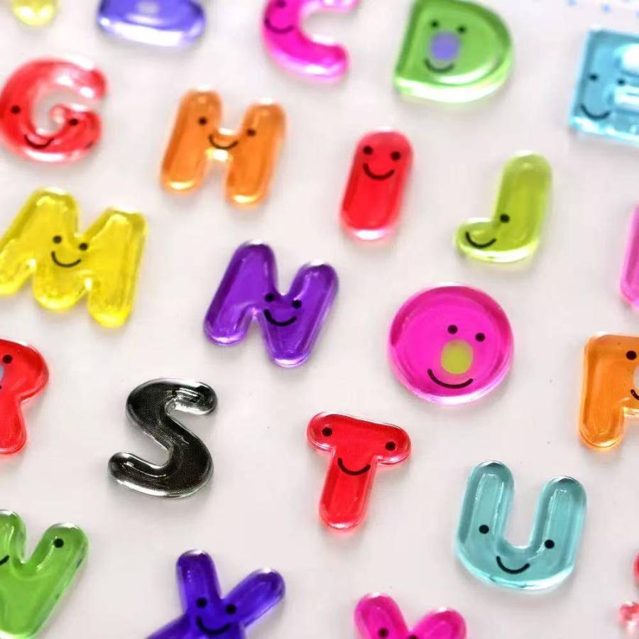 ぷくぷくシール 3D立体シール おはじき 文字 アルファベット 数字 英語 セット ぷっくり ぷにぷに つやつや 3Dシール かわいい |  | 03