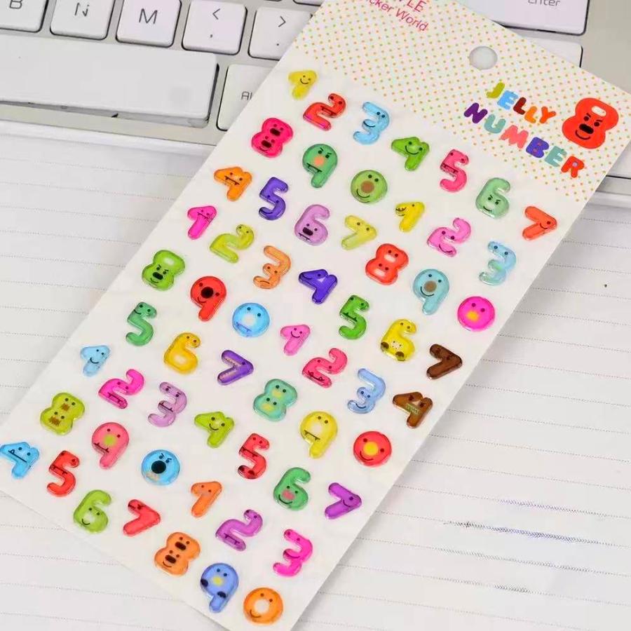 ぷくぷくシール 3D立体シール おはじき 文字 アルファベット 数字 英語 セット ぷっくり ぷにぷに つやつや 3Dシール かわいい |  | 02