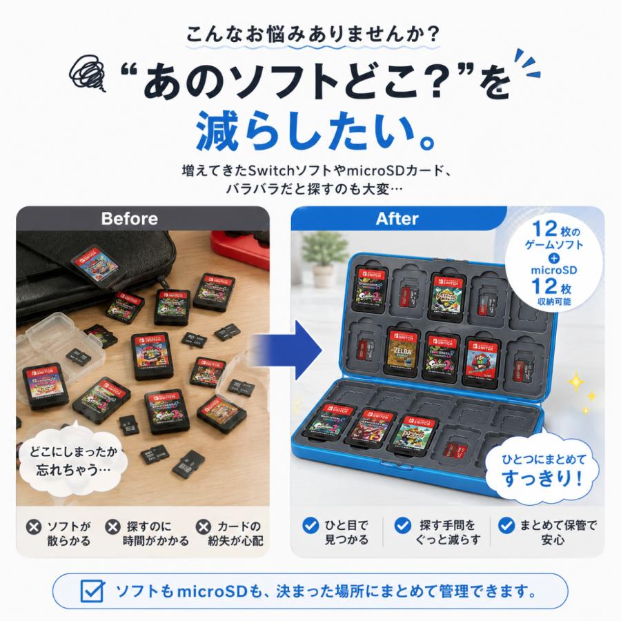 Nintendo switch2 ソフト 収納ケース 対応 ケース スイッチ2 ニンテンドー ポーチ カセット 任天堂 M L microSD カード |  | 03