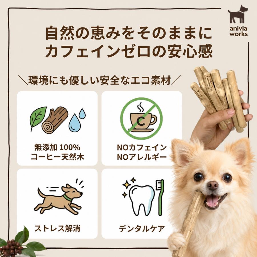 コーヒーウッド 犬 噛むおもちゃ コーヒーの木 無添加 歯磨き オーガニック デンタルケア  ストレス解消 グッズ 玩具 口臭ケア 木製 |  | 03