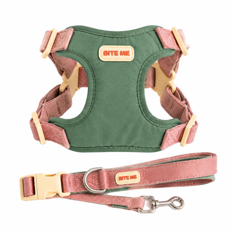 BITE ME 犬用 ハーネス リード セット v2 小型犬 胴輪 240cm 3WAY サイズ調整 バイカラー S M L XL | BITE ME | 01