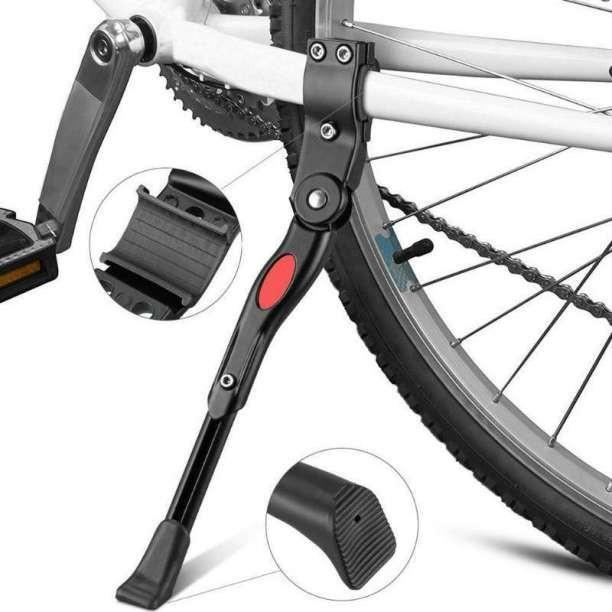 自転車 キックスタンド 黒 24-28インチ ロード クロス マウンテン サイド アルミ 合金 調節 滑り止め MTB 汎用 ママチャリ 簡単取り付け  :bicycle-stand:アニビアワークス 通販 