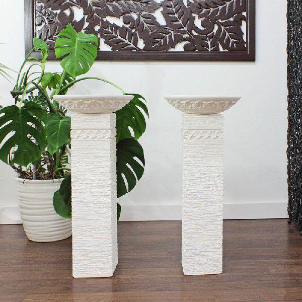 バリ 石彫り プルメリア リゾートフラワースタンド60S : アンジン