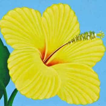 バリ絵画 ハイビスカスの絵 ｓ２ アンジン 通販 Yahoo ショッピング