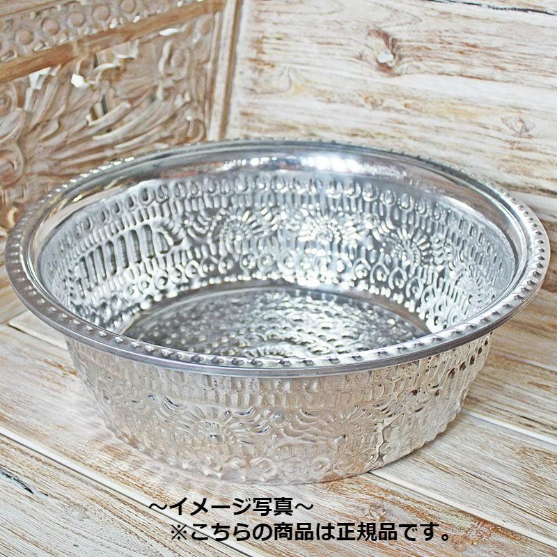 フットバスボウル 43 大きめ 2個セット アルミ 足湯 バリ アジアン リゾート(訳あり/B級品/格安)底にもおしゃれな模様あり｜anjing｜05