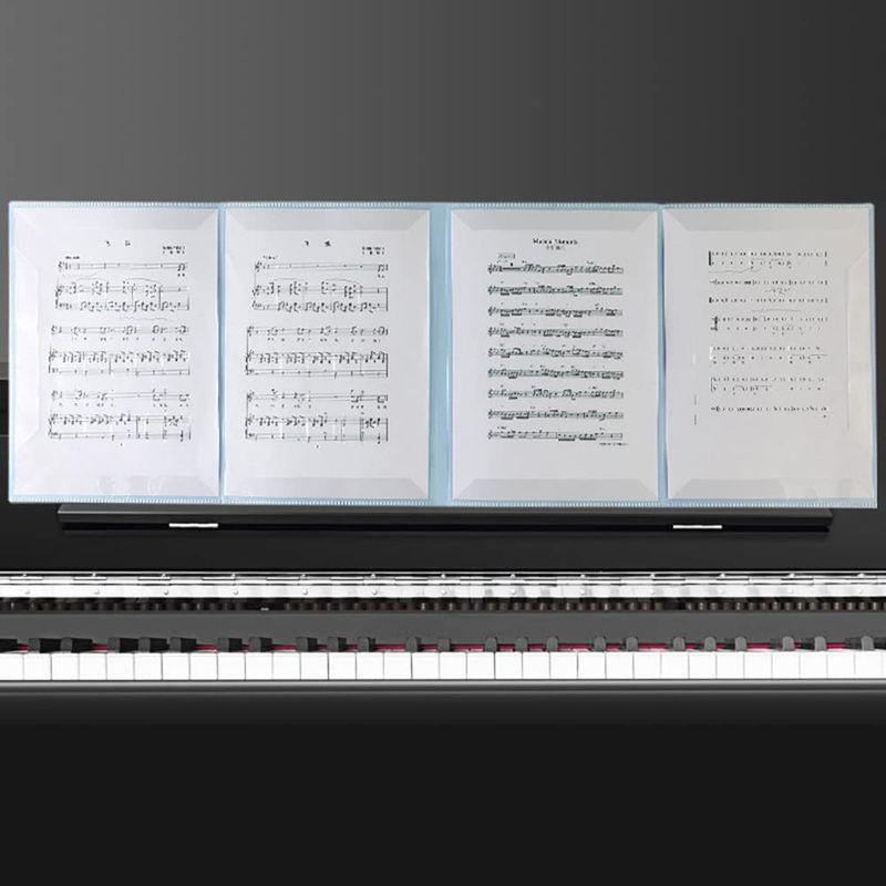売れ筋ランキングも 楽譜ファイル 4面 6枚収納可 A4サイズ 書き込みできる 反射しない 4ページ展開 譜面 作曲 レッスン ファイル カバー ピアノ  電子ピ