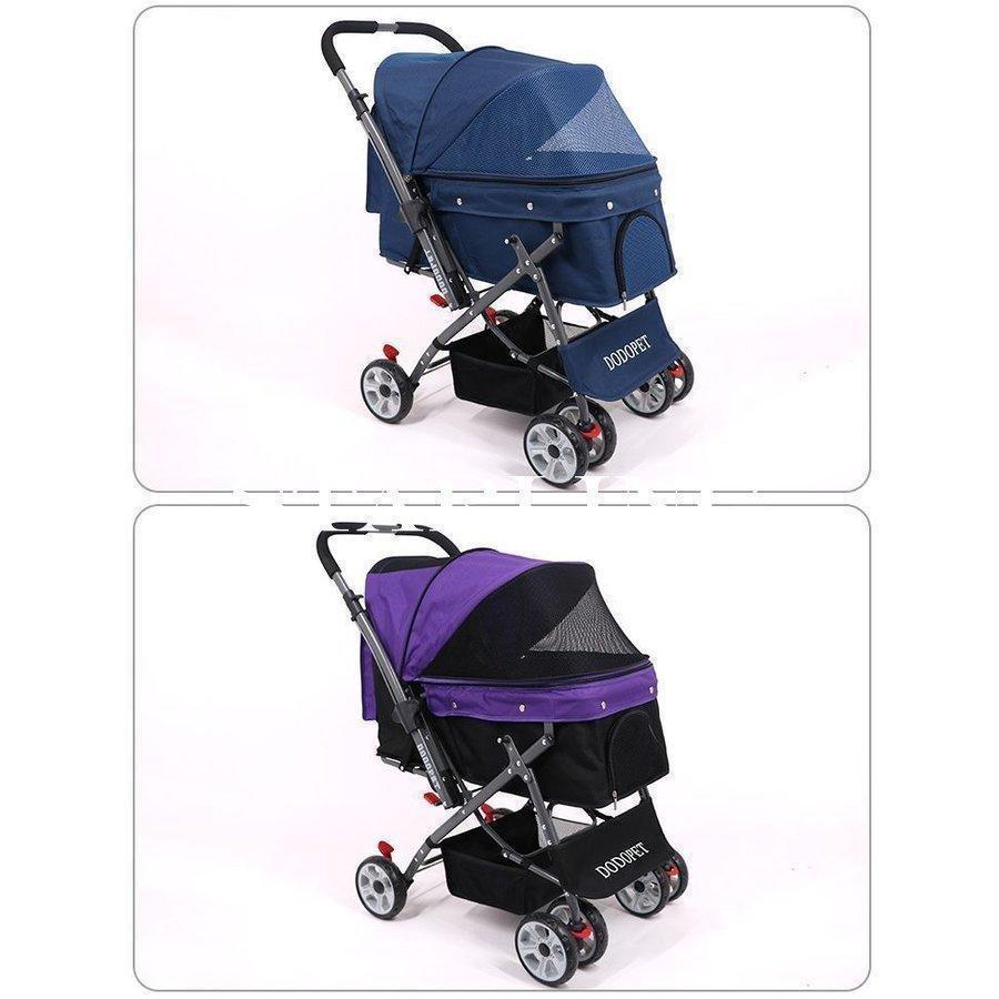 ペットカート ペットバギー DODOPET 切り替え ハンドル 多頭飼い 大型犬 中型犬 小型犬 犬 荷物入れ バスケット キャノビー付き 4輪 折り 