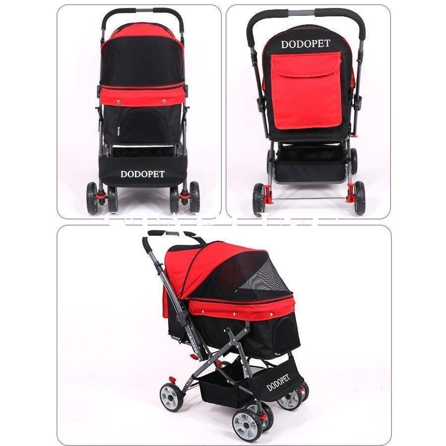 ペットカート ペットバギー DODOPET 切り替え ハンドル 多頭飼い 大型犬 中型犬 小型犬 犬 荷物入れ バスケット キャノビー付き 4輪 折り ペットカート Z1214348782(10807円)