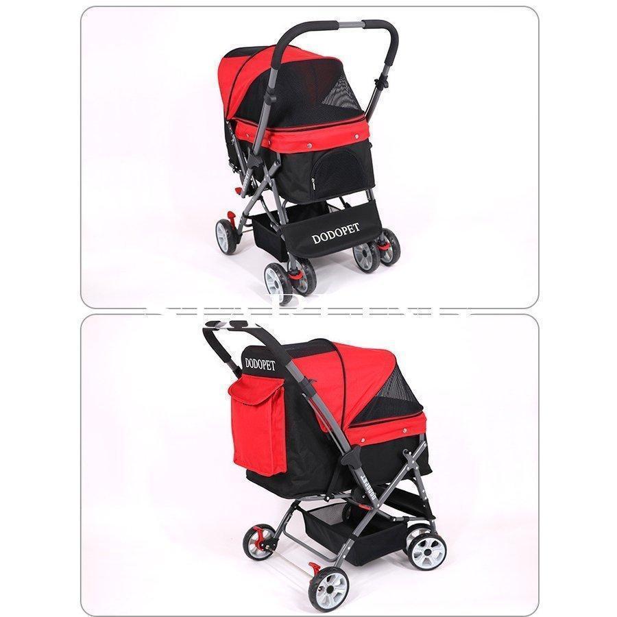 ペットカート ペットバギー DODOPET 切り替え ハンドル 多頭飼い 大型犬 中型犬 小型犬 犬 荷物入れ バスケット キャノビー付き 4輪 折り ペットカート Z1214348782(10807円)